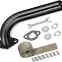 FVRITO Mini Bike Exhaust Pipe Kit for Predator 212cc 224cc 196cc Coleman CT200U BT200X CT200U-EX 6.5hp GX160 GX200 Small Engine Baja Warrior Massimo MB200 Go Kart Parts Black