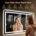 LED Bathroom Mirror, 55"x30" Bathroom Vanity Mirror with Lights for Wall, Smart Anti-Fog, Stepless Dimmable with 3 Color Mode, Backlit + Front Lit, Memory Function, ETL Listed