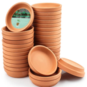 vensovo 3 Inch Terracotta Plant Saucer Pots Tray - 12 pcs Mini Planter Saucers for Indoor & Outdoor Plants, Small Clay Trays Perfect for 2 Inch 2.5Inch Flower Pot