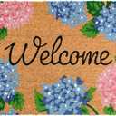 MAINEVENT Hydrangea Door Mat 30x17 Inch, Vibrant Hydrangea Doormat Outdoor, Hydrangeas Outdoor Mat for Spring, Floral Doormat for Summer, Welcome Mat Floral, Coir Spring Door Mat