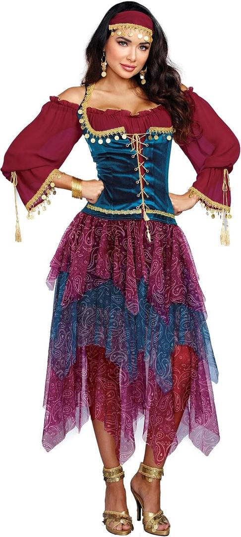 Dreamgirl womens Gypsy Adult Sized Costume, Multi, Small 