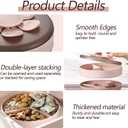 2-Layer Snack Box and Serving Tray with Lid and 6 Petal-Shaped Fruit Forks, 7-Compartment Organizer for Candy, Fruits, Nuts, Charcuterie, Ideal for Party and Entertaining