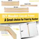 ECOIOU DIY Canvas Stretcher Bars 24X36 Inch Canvas Frame, Sturdy Stretcher Frames for Oil Paintings, Prints, Paint by Numbers & Posters, Thickness 11/16" x Width 1-1/2" (Need Extra Size to wrap Around The Frame)