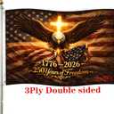 250th Anniversary USA Double Sided 3-Ply Flag for outside,We The People 1776-2026 Patriotic Yard,American Flag 250 Year Anniversary House Banner