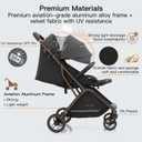 Gromast Gravity Folding Baby Stroller - Portable Travel Toddler Stroller w/Adjustable Backrest, Canopy & Cup Holder, Lightweight and UV Protected, One-Hand Automatic Folding - Dark Gray
