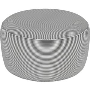 LVTXIII Indoor/Outdoor Extra Large Inflatable Ottoman Pouf D31 x H14 Inch, Round Footstool with Handle, Weather-Resistant Portable Furniture for Patio, Camping, Beach, Strip Grey
