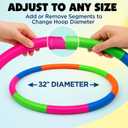 6 Pack: Toy Hoop Bundle Pack - Snap Together Detachable Adjustable Weight Size Plastic Hoops - Kids Hoola Rings for Sports, Exercise, Playing, 32-Inch