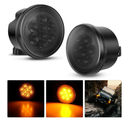 B.ZSSY Turn Signal Lights Smoked Lens Compatible with 20072018 JK JKU Unlimited Amber LED Front Indicator Blinker Grill Parking Lamp without DRL Halo(1 Pair)