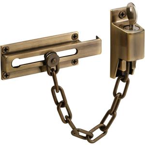 Prime-Line U 9914 Steel, Antique Brass, Keyed Chain Door Guard (Single Pack)