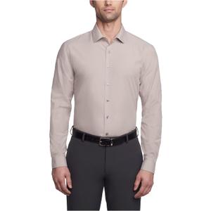 Kenneth Cole Unlisted Men's Slim Fit Solid Dress Shirt - (16"-16.5" Neck 32"-33" Sleeve, Almond)