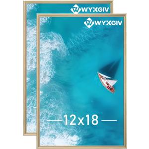 Natural 12x18 Picture Frame Set of 2 Slide-In Strips Wall Hanging Frame