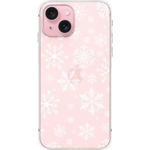 Blingy's Compatible for iPhone 15 Case, Cute Christmas Pattern with Winter Snowflakes Design Transparent Soft TPU Protective Clear Case 6.1 inch (Big Snowflakes)
