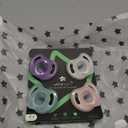 Tommee Tippee Ultra-Light Silicone Pacifier, 0-6 Months, Symmetrical One-Piece Design, BPA-Free Silicone Binkies, Pink/Purple/Green, Pack of 4