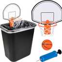 ArtCreativity Trash Can Basketball Set, Includes Clip-On Hoop with Backboard, Inflatable Ball and Pump, Fun Indoor Basketball Hoop for Kids, Office Toys for Adults, Great Birthday Gift Idea
