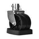 Rockane Dual 6'' Trailer Jack Swivel Caster Wheel Replacement with Rubber Wheel Chock2000LBs Capacity with Pin for Boat Hitch Camper for Soft Ground Roll - Perfect Matching Jack Wheel Dock