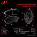 A-Premium 11.92 inch (302.8mm) Front Vented Brake Rotors & Ceramic Pads Kit