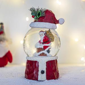 Musical Christmas Snow Globe with Glitter, Santa Theme Glass Water Ball for Home and Office Holiday Decor, Ideal Xmas Gift