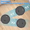 Robot Vacuum Cleaner, USB Smart 3 in 1 Super Thin, Powerful Suction, Quiet, Self Charging Robotic Vacuum Cleaner, Cleans Hard Floors to Medium Pile Carpets (Black)