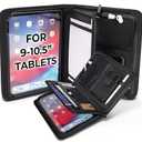 BizMate PRO Zippered Portfolio Organizer with 9-10.5" Conference Folder/Padfolio Tablet Holder, A5 Notebook | Multiple Pockets, Leather Finish, Eco-Mailer