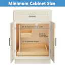 ROOMTEC Under Sink Organizers and Storage 19 W x 21 D, 2 Tier Pull Out Cabinet Organizer with U Bracket, Adjustable Pull Out Cabinet organizer for Bathroom Kitchen(Left)