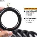 24 Pieces Curtain Rings with Clips Wooden for 1-1.5 inch Rod, Window Shower Curtain Hooks, Dark Wood Curtain Rod Rings with Clips, Wood Curtain Rings with Eyelet, Drapery Rings. (24)