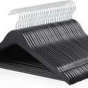 Amazon Basics Wood Suit Clothes Hangers for Closet Organizer, Black, 30-Pack