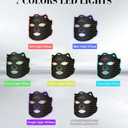 Red Light Mask for Face, 7-1 Colors Facial Care Mask, 850nm Infrared & Red Light Masks, Ergonomic Design for Home & Travel, Black