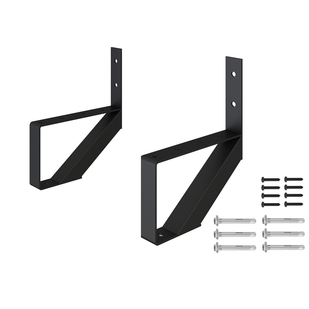 DIYHD Steel Stair Stringer 1 Step for Deck Height 13in,Powder Coated Black Outdoor Deck Stringer,MAX Load Capacity:500lbs,2pcs