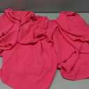 SweatyRocks Women's Sexy Cute Off Shoulder Ruffle Hem Flowy Chiffon Blouses Top (Hot Pink)