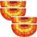 4 Pcs Thanksgiving Fall Pleated Fan Flag Bunting for Outside Garden with 3 Grommets Half Fan Banner Bunting Flags for Halloween Indoor Outdoor House Holiday Yard Decorations Party Props(3 x 1.5FT)