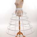 GRACEART Victorian Dress Pannier Hoop Skirt Bustle Cage Skirt (White, S)