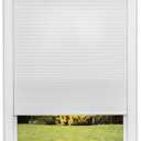 Redi Shade No Tools Easy Lift Trim-at-Home Cordless Cellular Light Filtering Fabric Shade White, 48" W x 64" L, (Fits windows 31"- 48") (48"W x 64"H)