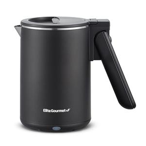 Elite Gourmet EKT719 Dual Volt 120-230V, Travel Double Wall Insulated Cool-Touch, 0.6L Electric Kettle, Stainless Steel Interior, Hinged-Locking Lid, Retractable Handle, Auto Shut-Off, Boil Dry, Black Elite Gourmet EKT719 Dual Volt 120-230V, Travel Double Wall Insulated Cool-Touch, 0.6L Electric Kettle, Stainless Steel Interior, Hinged-Locking Lid, Retractable Handle, Auto Shut-Off, Boil Dry, Black