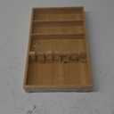 Yofidra Pure Bamboo Silverware Drawer Organizer: 16.53" Lx10 Wx1.93 H Large Silverware Utensil Tray Holder, 3-Compartment with 6 Card Slots Kitchen Flatware Organizer for Spoons Forks Knives (Natural)