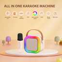 Fede Karaoke Machine for Kids Adults, Mini Karaoke Machine with 1 Wireless Microphone, Portable Bluetooth Speaker with Voice Changing Effects & LED Lights, Best Gifts Toys for Girls and Boys (Purple)