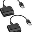 Xahpower 2 Pack PS2 Controller to USB Adapter Converter Cable, Compatible with Sony PS1/PS2 Controller Gamepad to PS3/PC Controller