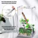 VERTUPET Jumping Spider Enclosure, 4''x4''x8'' Acrylic Arboreal Reptile Tank, Habitat Transparent Enclosure Breeding Box with Locking Vivarium Latch for Frog, Crickets, Snails