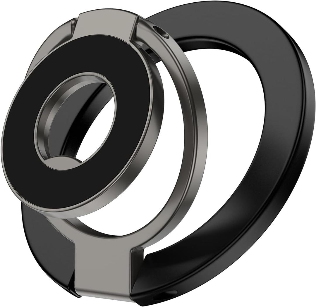 Magnetic Phone Ring Holder for Samsung Galaxy S25 Ultra S25 S24 FE S24 Ultra, Removable Magsafe Phone Grip with Kickstand for iPhone Air 17 Pro Max 16e 16 15 14 13 12 Pro Max, Fit Magnetic Car Mount