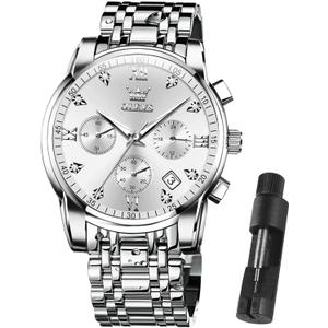 OLEVS Mens Watches Waterproof Stainless Steel Adjustable Bracelet Watch Quartz Analog Watch for Men Fashion Business Classic Mens's Wrist watch's Casual Watches Gold/Blue/Black/White/Face/Dial