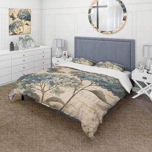 Duvet Cover 3 Piece Set - Ultra Soft Hypoallergenic All Season Microfiber Bedding Set - Butterfly Blue Garden II - Traditional Machine Washable Blue Duvet Cover Set - King Size (King + 2 Shams)