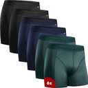 DANISH ENDURANCE Men's Performance Boxer Briefs (6-Pack) Moisture-Wicking, Quick-Dry Comfort with Extra-Long Fit (Multicolor (2x Black, 2x Blue, 2x Green)) X-Large