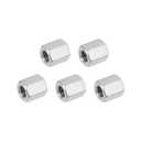 Hex Coupling Nuts, M8 x 1.25-Pitch 15mm/0.59" Length Metric Coarse Thread, 5 Pack 304 Stainless Steel Rod Coupling Nut for Threaded Rods & Studs
