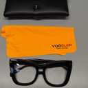 VOOGLAM Square Blue Light Glasses for Women Anti Eyestrain Dry Eyes Computer Phone TV Eyewear Faustyna (Black)