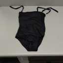 Girls Swimsuit One Piece Casual Color-Block Adjustable Straps Girls Bathing Suit Swimwear 9-16T (11-12 Years, Black)