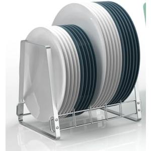 Plates Organizer for Kitchen Cabinets Space Saver, Plate and Bowl Organizer Rack, Stainless Steel Dish Storage Rack Cabinet Plate Holder for Countertop