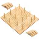 Kigley 3 Pcs Bamboo Wood Pegboard Drawer Organizer with 32 Pegs Wooden Peg Board Drawer Shelf Organizer Adjustable Peg System for Dishes Plate Pot Container Cookware Utensil Kitchen