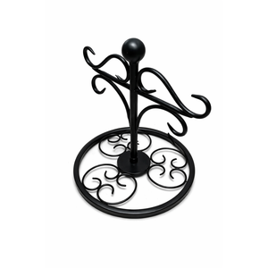 Bard's Black Wrought Iron 3 Arm Ornament Stand,