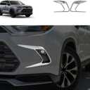 Front Fog Lights Covers Compatible With Toyota New Grand Highlander 2024 2025 2026 Fog Lamp Frame Trim Replacement Exterior Car Accessories ABS 2PCS(Glossy Chrome Style)