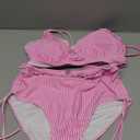 Herseas Women's Splice Ruffle Trim Bikini Sets Tie Side Swimsuits High Waisted Bathing Suits (Large)