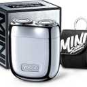 Yoose Alloy Mini Shaver, Portable Electric Razor for Men, Waterproof, Dry Shave, Cordless 60 Mins Runtime, USB-C Rechargeable, Easy Cleaning Magnetic Detachable Head, Travel Shaver with Case, Silver